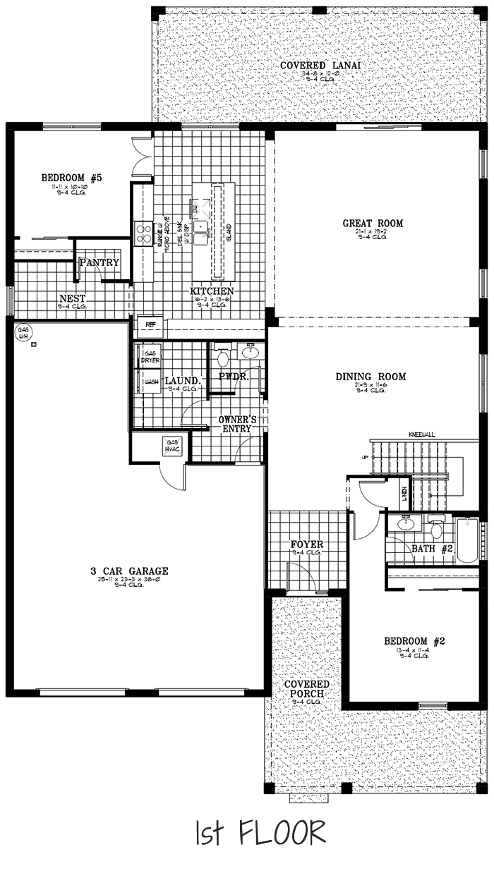 Calesa Township Floor Plans Ocala FL - Marigold Home Model 1st Floor