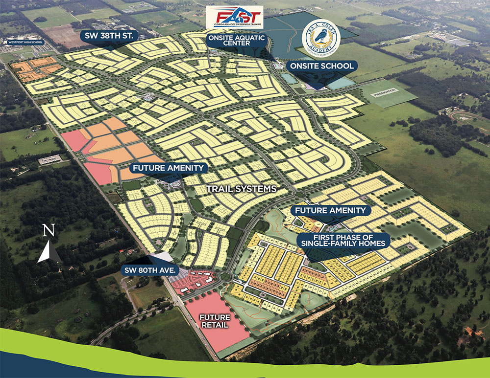 Calesa Township full site plan aerial graphic.