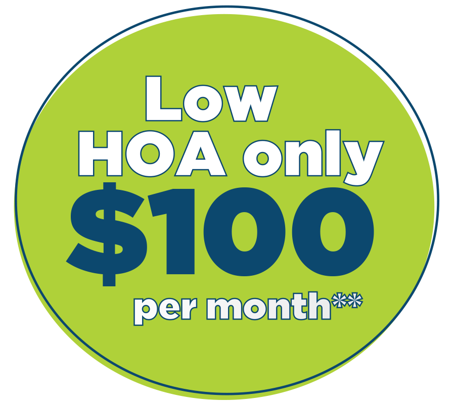 Low HOA fee at Calesa Township! Only $100 per month!