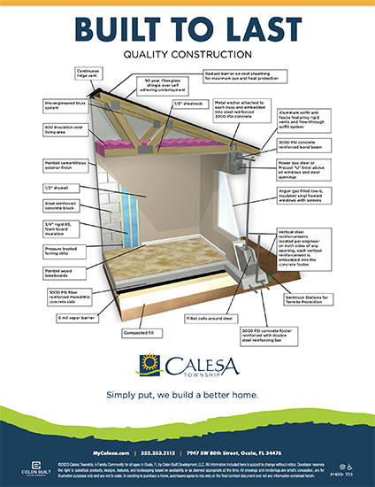 Quality Construction at Calesa Township New Homes.