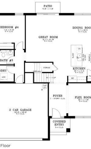 Calesa Township New home floor plan Sapphire First Floor