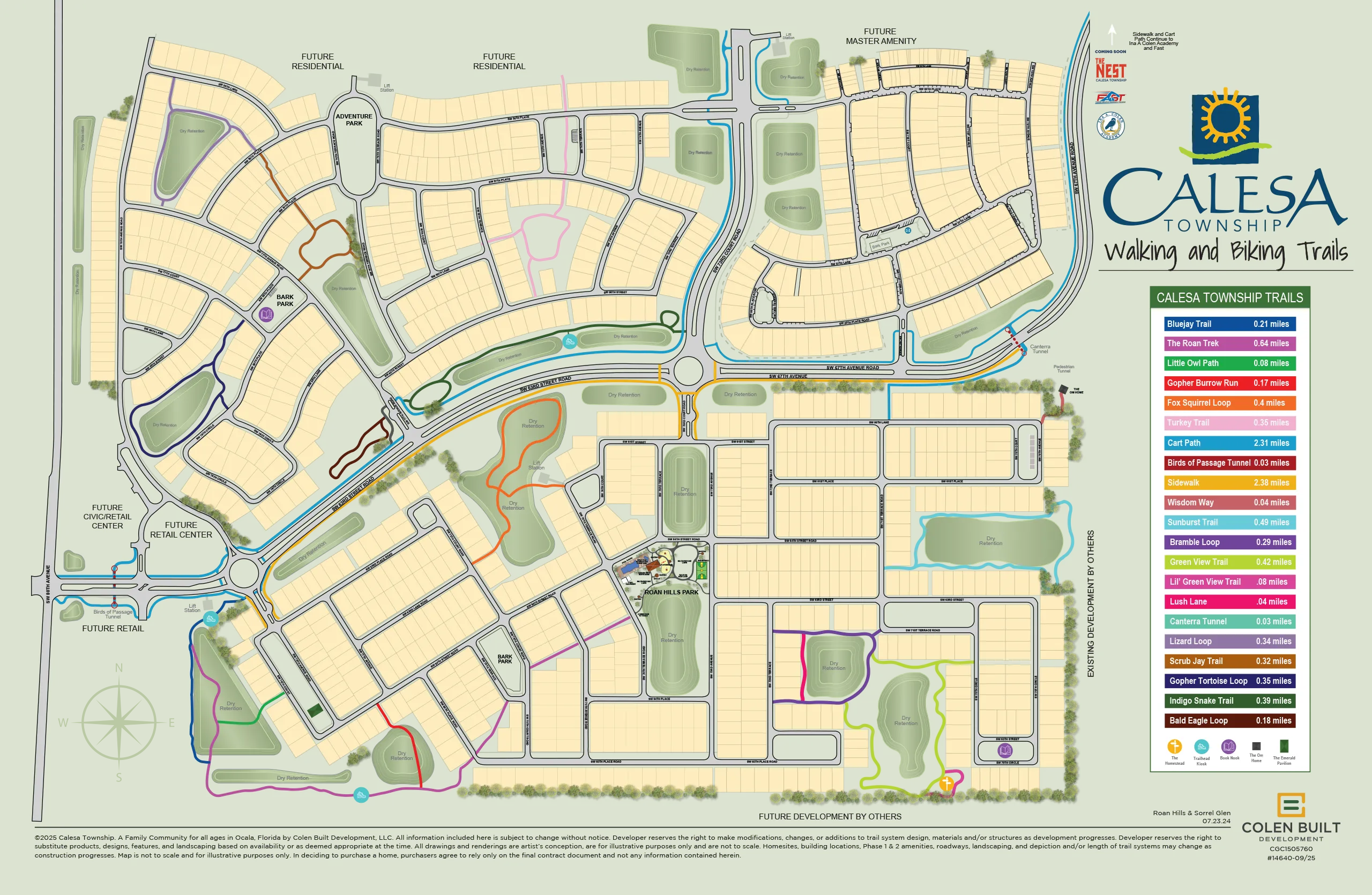 OTOW-14640 - CT NHS Trails Map Poster (Sep 2025) Calesa Township Walking Trails Map