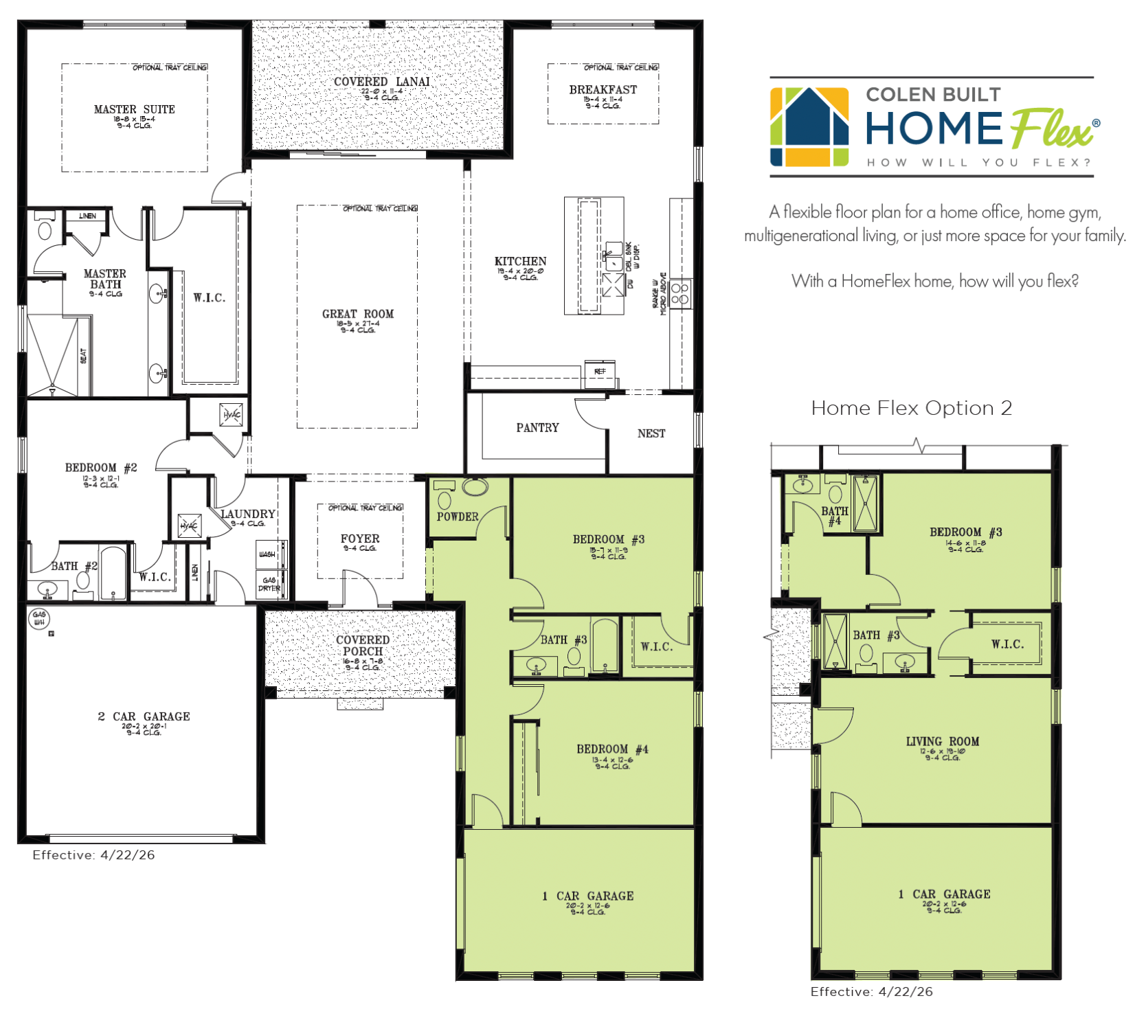 4 bed 3.5 bath homes for sale in Ocala. Willow Floor Plan at Calesa Township