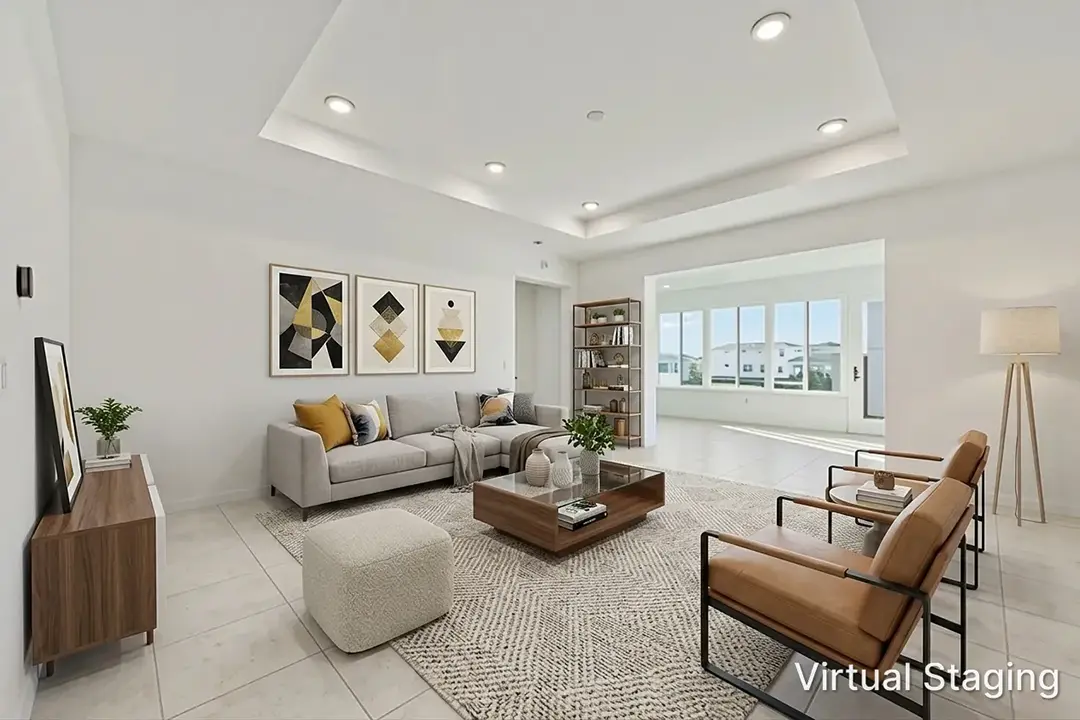 Jasmine_PG_108LivingRoom Furnished living room in Jasmine floor plan model.
