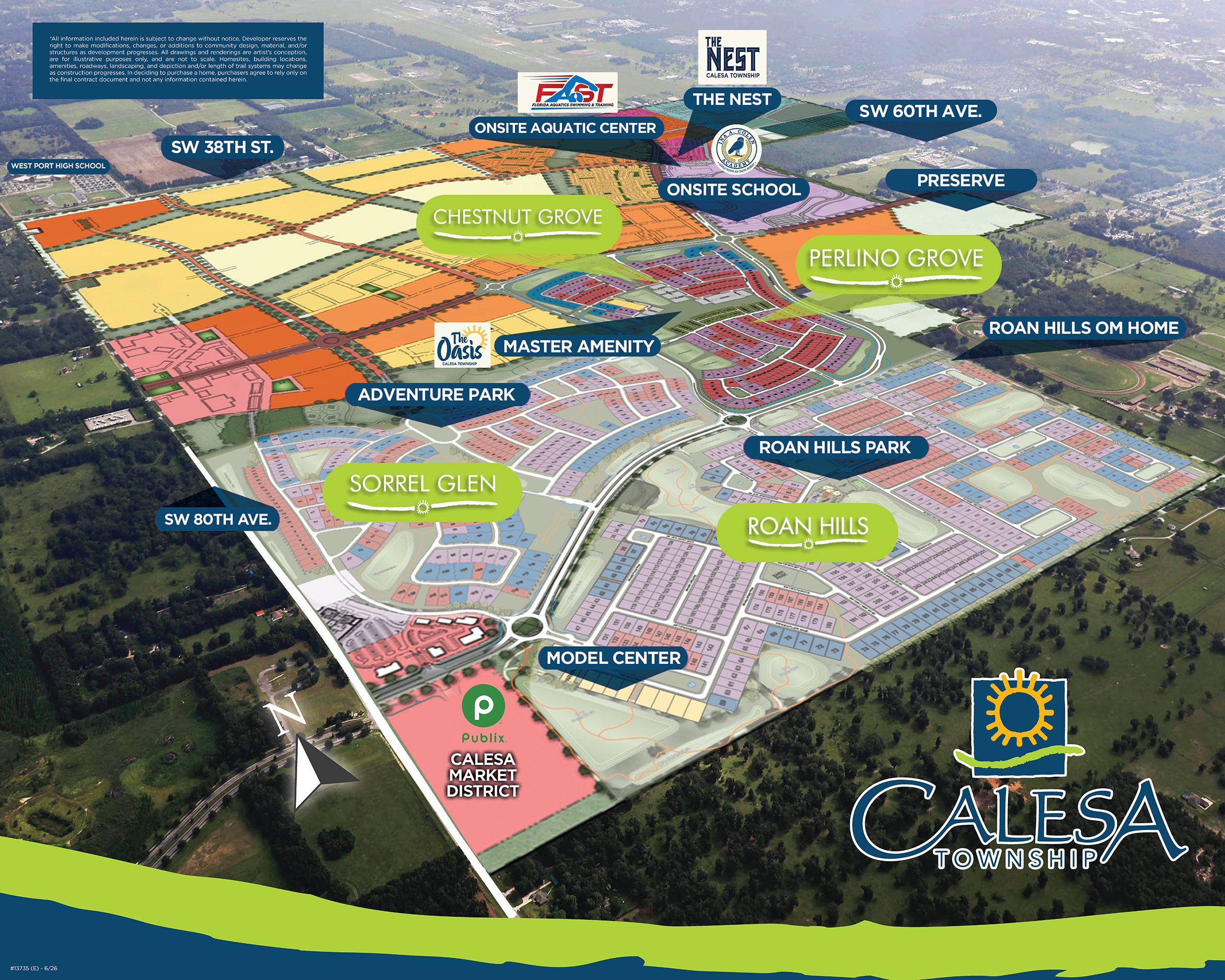 Aerial view of Calesa Township, June 2026.
